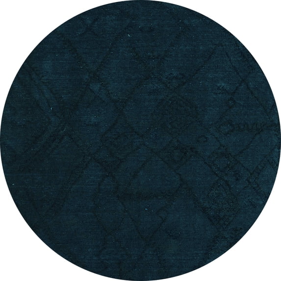 Ahgly Company Indoor Round Abstract Light Blue Modern Area Rugs, 5' Round