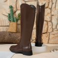 thumbnail image 6 of Xfvqtps Knee High Boots for Women Zipper Back Round Toe Block Low Heel Faux Leather Tall Boots, 6 of 9