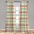 thumbnail image 5 of Ambesonne Plaid Curtains, Colorful Shapes with Lines, Pair of 28"x95", Multicolor, 5 of 5