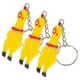 thumbnail image 3 of Paquete de 3 llaveros de pollo gritando para apretar, divertido colgante de pollo amarillo chirriante para llaves, bolsas, teléfonos, 3 of 7