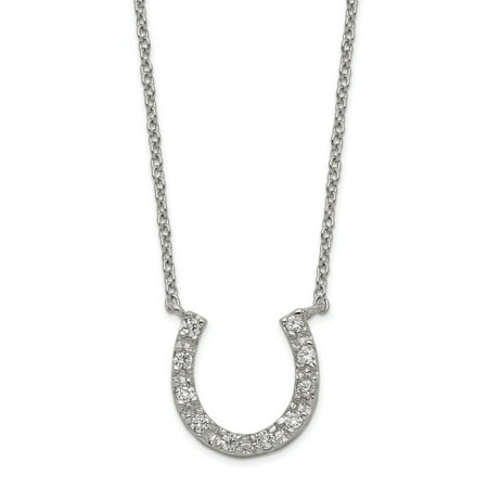 Horseshoe Italian Charm - 925 Sterling Silver Cubic Zirconia Cz Horseshoe Chain Necklace Pendant Charm Good Luck/italian Horn For Women