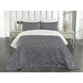 thumbnail image 3 of Ambesonne Space Quilted Bedspread Set 3 Pcs, Asteroid Surface Crater, King Size, Dimgrey, 3 of 5