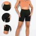 thumbnail image 3 of Women's Yoga Shorts Ribbed Seamless Exercise High Waist sports Fitness shorts - black, 3 of 5