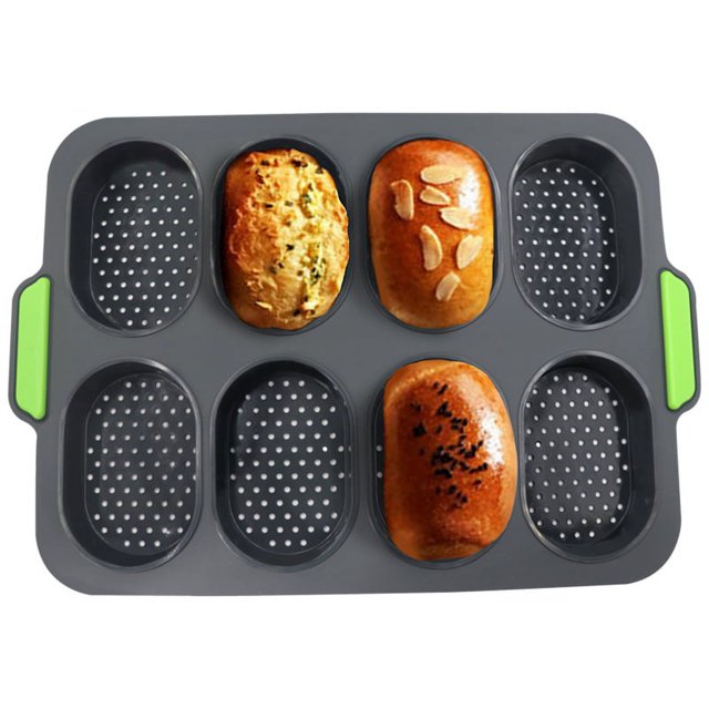 Molde de silicona para tostadas de pan francés de 8 rejillas gris oscuro Zhivalor JQWJ150-3