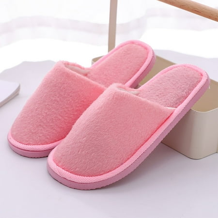 

ZXHACSJ Shoes For Unisex Women Winter Slippers Chuzzle Cotton Warm Home Slippers Pink 41