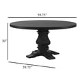 thumbnail image 5 of Pemberly Row 60 Inch Round Dining Table Pedestal Base Antique Style Black, 5 of 13