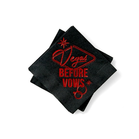 Vegas Before Vows Party Napkins - Black and Red