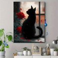 thumbnail image 4 of UXIEQU Black Cat Red Rose Silhouette Canvas Wall Art 15.75x11.81 Inches, 4 of 8