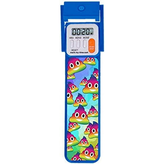 Mark-My-Time Rainbow Poop Reading Timer Bookmark with Booklight