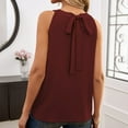 thumbnail image 4 of XuJwPNcy Women's Tank Tops Summer Crew Neck Pleated Loose Flowy Tops Office Cute Work Sleeveless Shirts, 4 of 4