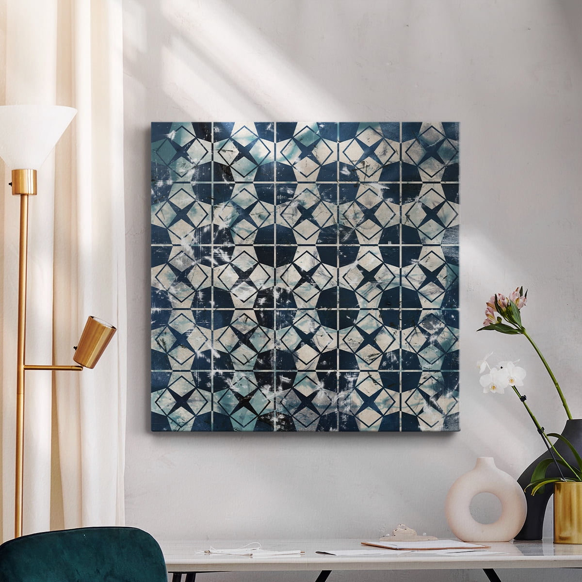 Wexford Home Tile-Dye IX-Premium Gallery Wrapped Canvas, 32" x 32" - Ready to Hang