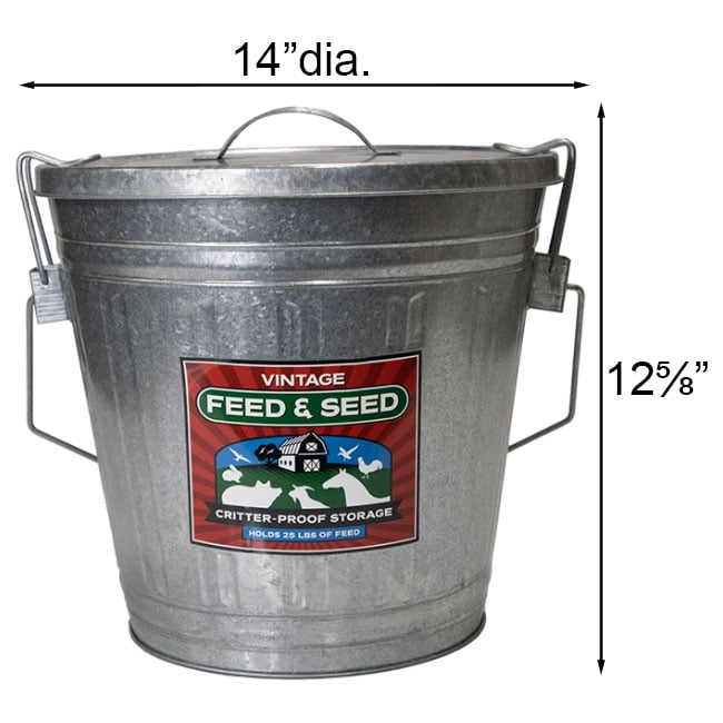 Woodlink 25 lb Large Metal Bird Seed Storage Container with Locking Lid