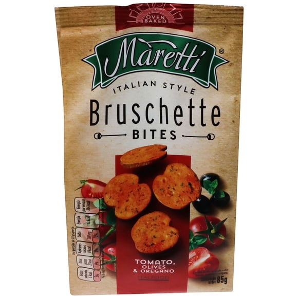 Círculos de pan Maretti horneados sabor tomate aceitunas y orégano 85 g