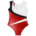 thumbnail image 4 of iEFiEL Kids Girls Sleeveless Ballet Dance Leotard Gymnastics Workout Bodysuit Sparkle Rhinestones Ballerina Costume Red 8, 4 of 7