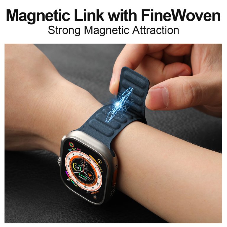ALMNVO FineWoven Magnetic Link Band Compatible with Apple Watch  display picture 1