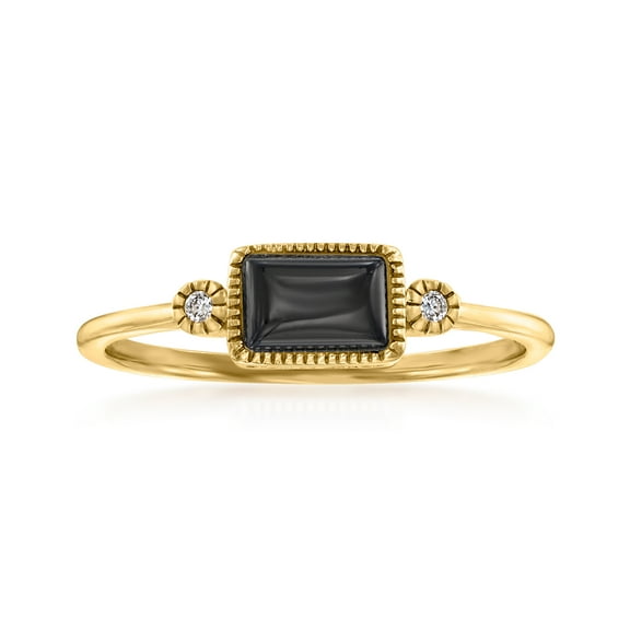 Pure Collection by Ross-Simons Black Onyx Ring in 14kt Yellow Gold, Women's, Adult