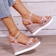 thumbnail image 1 of Zapatos de mujer de verano Boca de pescado Tacón de cuña medio Sandalias de mujer con hebilla de metal Wmkox8yii  nm9556, 1 of 7