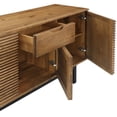 thumbnail image 4 of Aldo Brown Oak Sideboard Buffet Cabinet in Brown Oak Wood with Black Metal Legs, 4 of 5