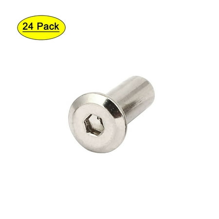 

Uxcell M6x20mm Metal Female Thread Hex Socket Head Barrel Nut Furniture Fittings (24-pack)