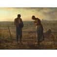 thumbnail image 2 of Millet, Jean-Francois  14x12 Black Ornate Wood Framed with Double Matting Museum Art Print Titled - The Angelus, 2 of 4