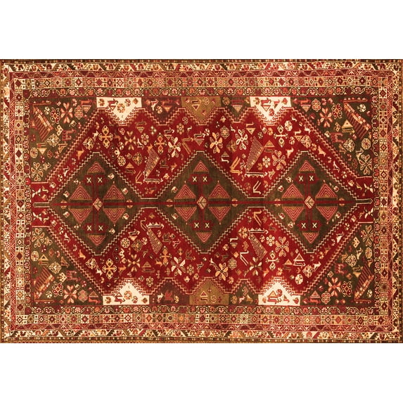 Ahgly Company Indoor Rectangle Persian Orange Traditional Area Rugs, 6' x 9'
