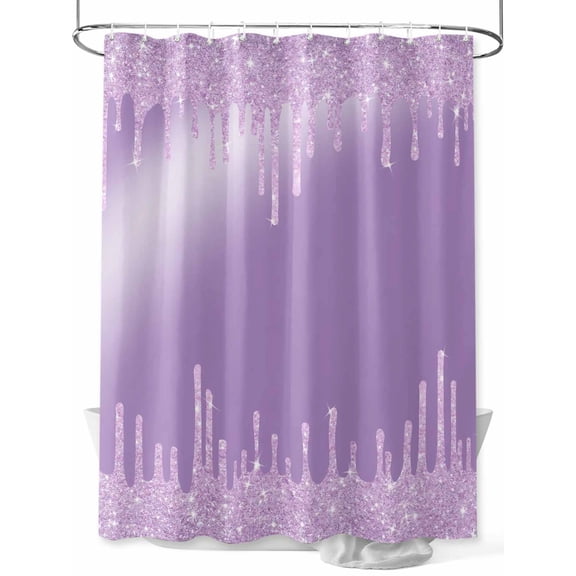 Fsddascl Purple Shower Curtain Set - 72" x 78" Washable Bathtub Curtain with 12 Hooks, Modern Minimalist Silver Gradient Texture Art Waterproof Fabric Stall Shower Curtains for Bathroom/Bathtub