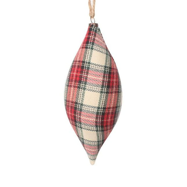 Vickerman MC211103 Ornement de Finial à Carreaux de 7 Pouces&44; Rouge & Blanc - 4 par Sac