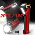 thumbnail image 2 of 1 2Pcs USB Rechargeable LED Work Light, Magnetic Base  360° Rotating Hook, 7 Lighting Modes, Portable Work Lamp for Camping, Car Repair, Garage, Workshop Emergency, 2 of 11