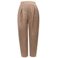 thumbnail image 4 of DHFJKG Womens Harem Pants Summer Casual Loose Fit Mid Rise Pleated Solid Color Tapered Pants With Pockets Lightweight Linen Soft Leisure Trousers, 4 of 7