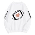 thumbnail image 7 of felwors Football Sweatshirts for Women Game Day Football Season Graphic Sweatshirt Long Sleeve Shirt Soccer Fans Pullover White, XXL, 7 of 7