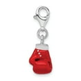 thumbnail image 2 of Sterling Silver Amore La Vita Polished 3-D Enameled Boxing Glove Charm Pendant with Fancy Lobster Clasp, 2 of 4