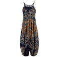 thumbnail image 2 of Up to 65% off!Women' Casual and Elegant Jumpsuits Summer Fashion Sleeveless Strap Retro Ethnic Printed Spaghetti High Waist Wide Leg Jumpsuit Rompers With Pocket, 2 of 4