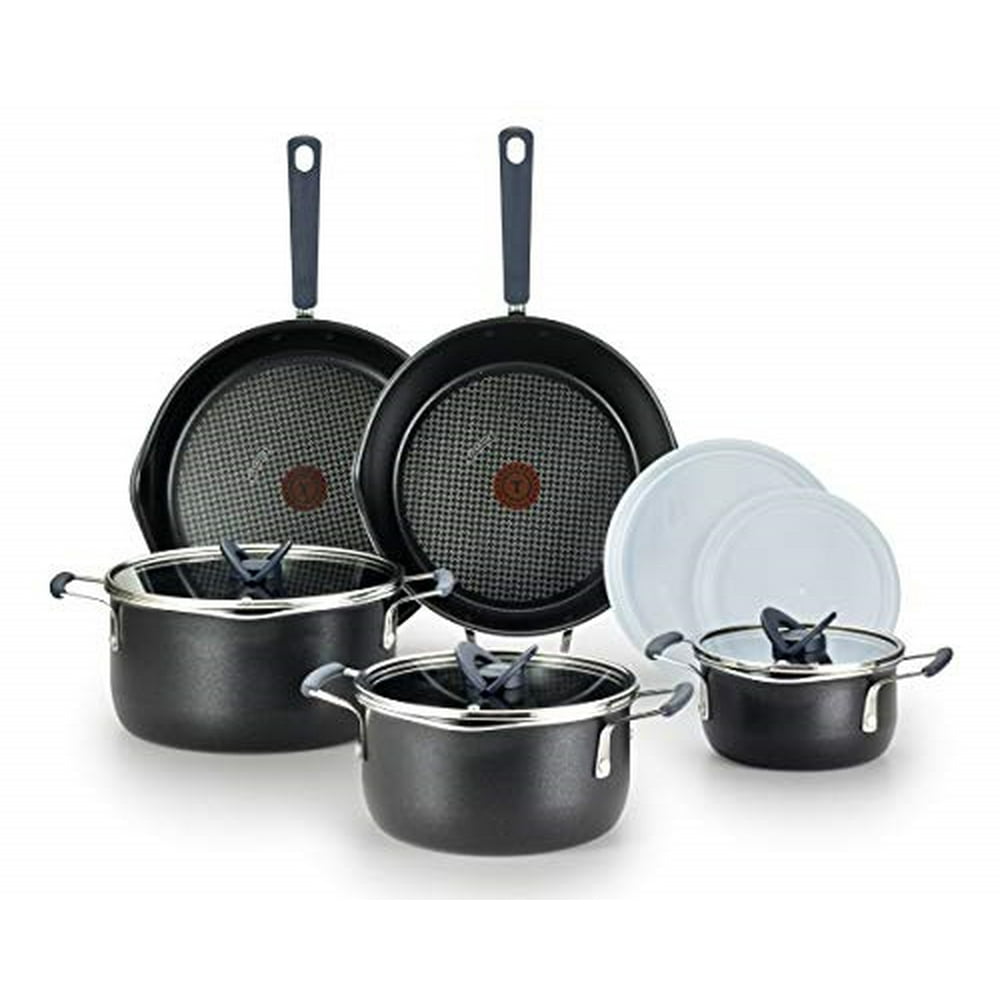 tfal b210sa one stackables titanium nonstick 10 pieces cookware set, multifunctional