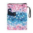 thumbnail image 2 of HELLHERO Tote Bags with Decorative Design Polyester Easy Carry Book Case Book Cover Sleeve Pouch Washable Book Organzoer Holder with Pocket, Starry Night Cat, 2 of 8