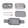 thumbnail image 4 of Boîte à Lunch, Récipient à Lunch en Acier Inoxydable à Double Couche Micro-Ondes pour Bureau Trois Divisions, 4 of 8