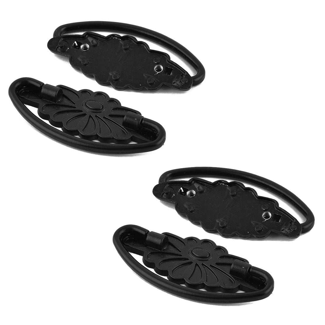 Uxcell Home Office Cabinet Drawer Dresser Door Metal Retro Style Knob Pull Handle Black 4pcs
