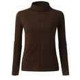 thumbnail image 6 of BJUTIR Long Sleeve Tshirts For Women Casual Half High Collar Tight Fitting Warm Bottoming Solid Long Sleeve Top, 6 of 7
