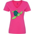 thumbnail image 3 of Inktastic Sea Turtle with swirls Women's V-Neck T-Shirt, 3 of 5