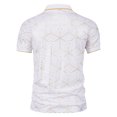 thumbnail image 3 of Waiimak Fashion Men'S Collar Top Stand Collar Print Short Sleeve Button Matching Summer, 3 of 4