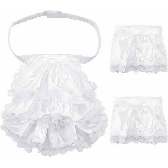 Lace Cloth Oversleeves False Puff Sleeves White 275x105x1mm & 255x180x2mm