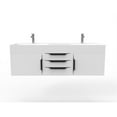 thumbnail image 3 of Amazon 60" White Wood Floating Vanity with White Top and Black Trim, 3 of 10