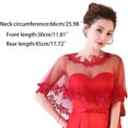 thumbnail image 2 of RABBITH Women Single Layer Sheer High Low Wedding Shawl Wrap Floral Lace Applique Splici, 2 of 19