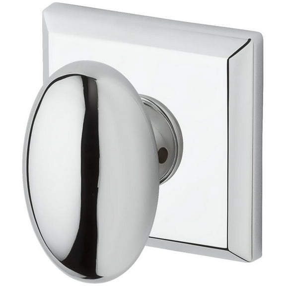 Baldwin Reserve Pvelltsr260 Privacy Ellipse Knob and Traditional Square Rose Bright Chrome Finish