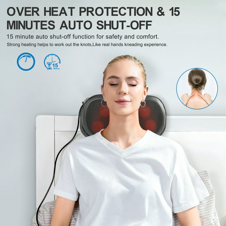 RENPHO Back Massager with Heat, Shiatsu Massage Pillow with Deep Tissue  Kneading for Neck Back Shoulder, Relaxation Gifts for Mom Dad, Use at Home  Office