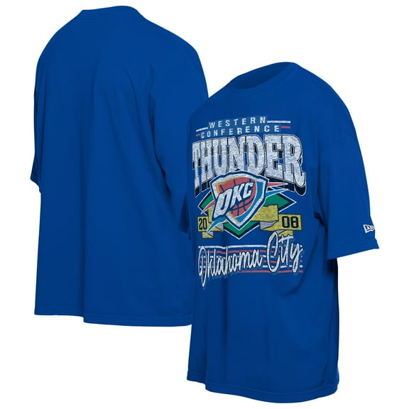 Men's New Era Blue Oklahoma City Thunder Distressed Sport Classics T-Shirt