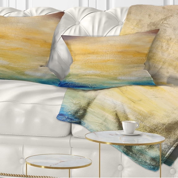 Designart Abstract Water Sunset - Abstract Throw Pillow - 12x20