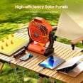 thumbnail image 4 of Solar  Fan,?Max 60H Runtime?Rechargeable Solar Camping Fans & Led Lantern,8-inch Portable Fan with Solar Panel, Operated  Outdoor Tent Fans for Camping Essentials Accessories, 4 of 6