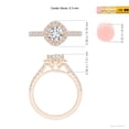 thumbnail image 5 of ANGARA Natural Cushion Halo Diamond Ring with Accents in 14K Rose Gold for Women (Size-5.3mm| Color-H| Clarity-SI2) | April Birthstone, Anniversary, Jewelry Gift for Women | Natural Diamond Ring, 5 of 10
