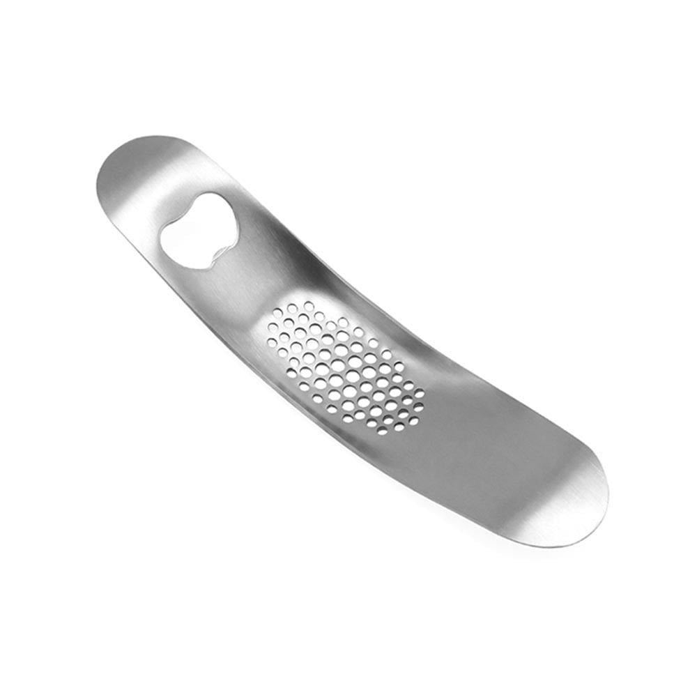 Stainless steel curved manual garlic mincer | Ergonomic design | Boat-shaped grinder | Ideal tool for grinding and mincing garlic