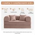 thumbnail image 6 of COOLHUT 63" W Combination Sofa, High Rebound Density Foam Sofa Couch, Two Forms Floor Couch Three Seats Sofa Bed for Living Room, Bedroom, Pink, 6 of 14